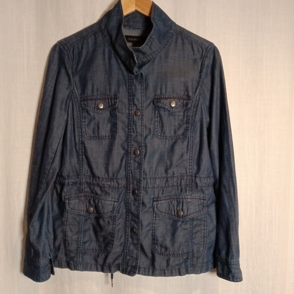 Talbots Lyocell/Cotton/Linen Lightweight Indigo Denim Anorak Jacket Small - Picture 1 of 13
